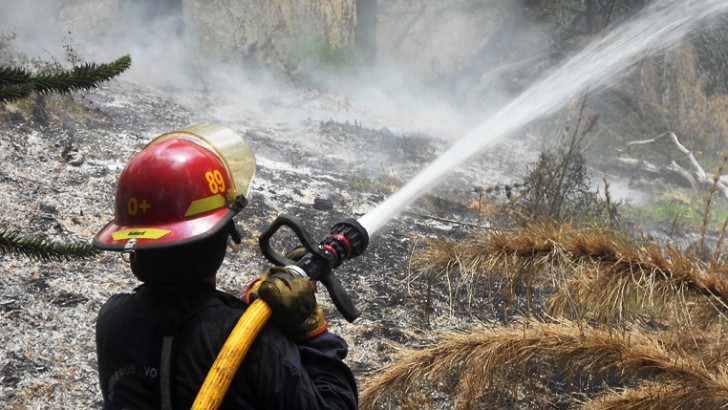 Brigadistas de la provincia trabajan para extinguir incendios en zona pre cordillerana
