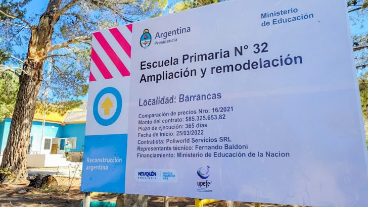 Comenzó la ampliación y remodelación de la escuela primaria 32 de Barrancas