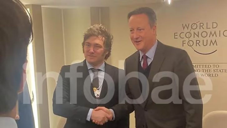 Con agenda abierta, Javier Milei se reúne en Davos con David Cameron para activar la relación bilateral con Gran Bretaña